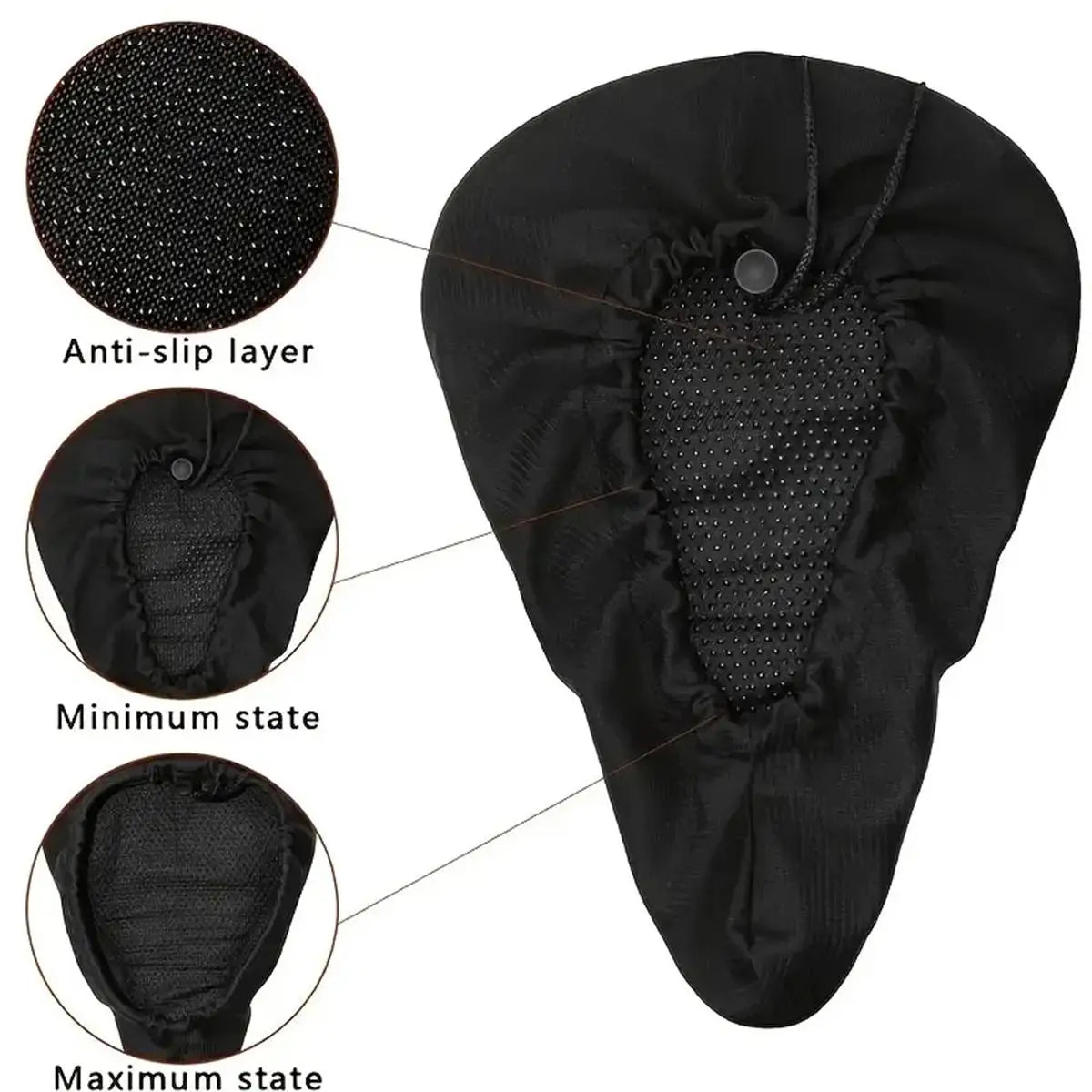Gel Padded Bike Seat Cushion, Soft Gel Pad Bicycle Saddle Cover for Men & Women, Indoor Outdoor Cycling Comfort Accessory Peaceful Pleasures Health and Wellness