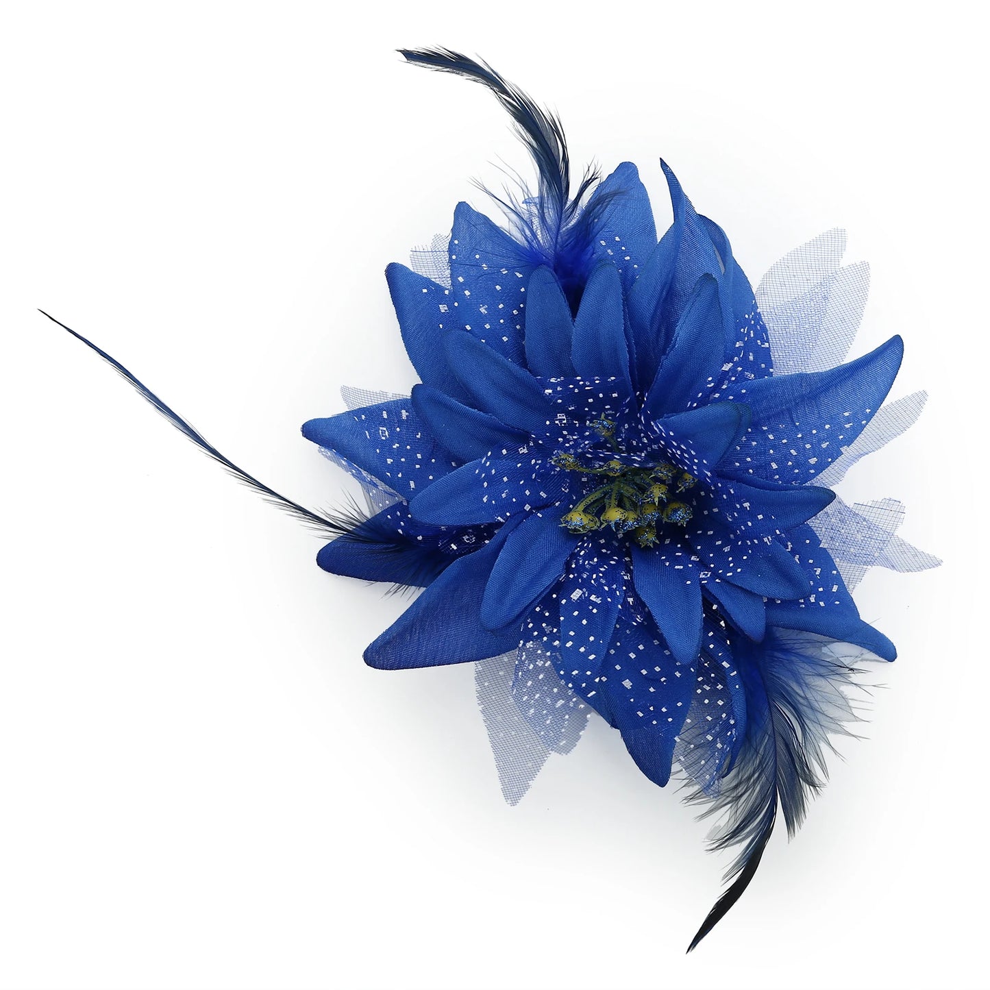 Woman Lily Flower Side Hair Clips Children Performing Feather Headflowers for Wedding Banquet Chinese Clothes Party Peaceful Pleasures Health and Wellness 6