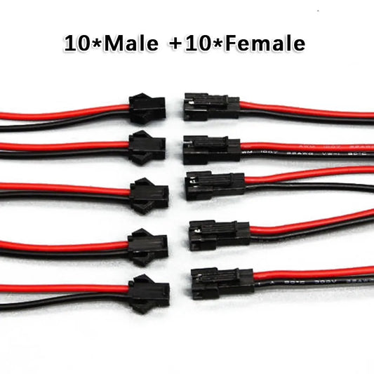 2.54mm SM 2-Pin Connector Cables for LED Strips – 5 or 10 Pairs LED Connector Cable Oasis Select 5pairs