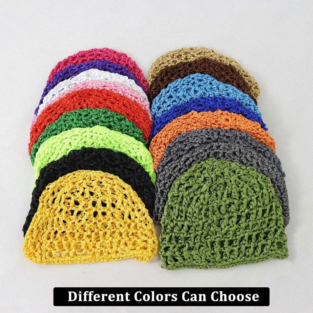 Hollowout Crochet Turban Cap – Breathable Mesh Wig Hat