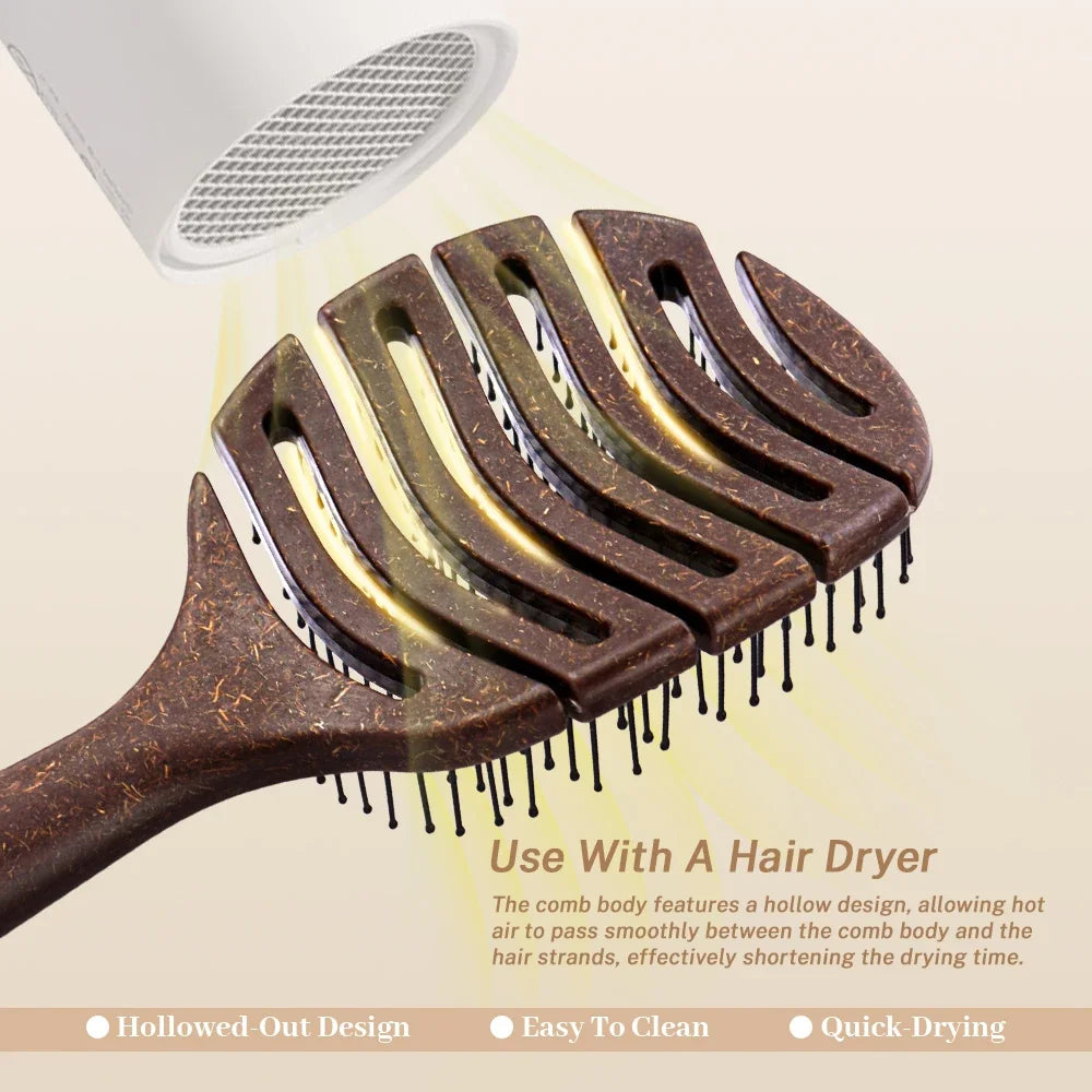 K.H.Lina Long-Handle Bristle Comb – Anti-Static Wig Hair Brush