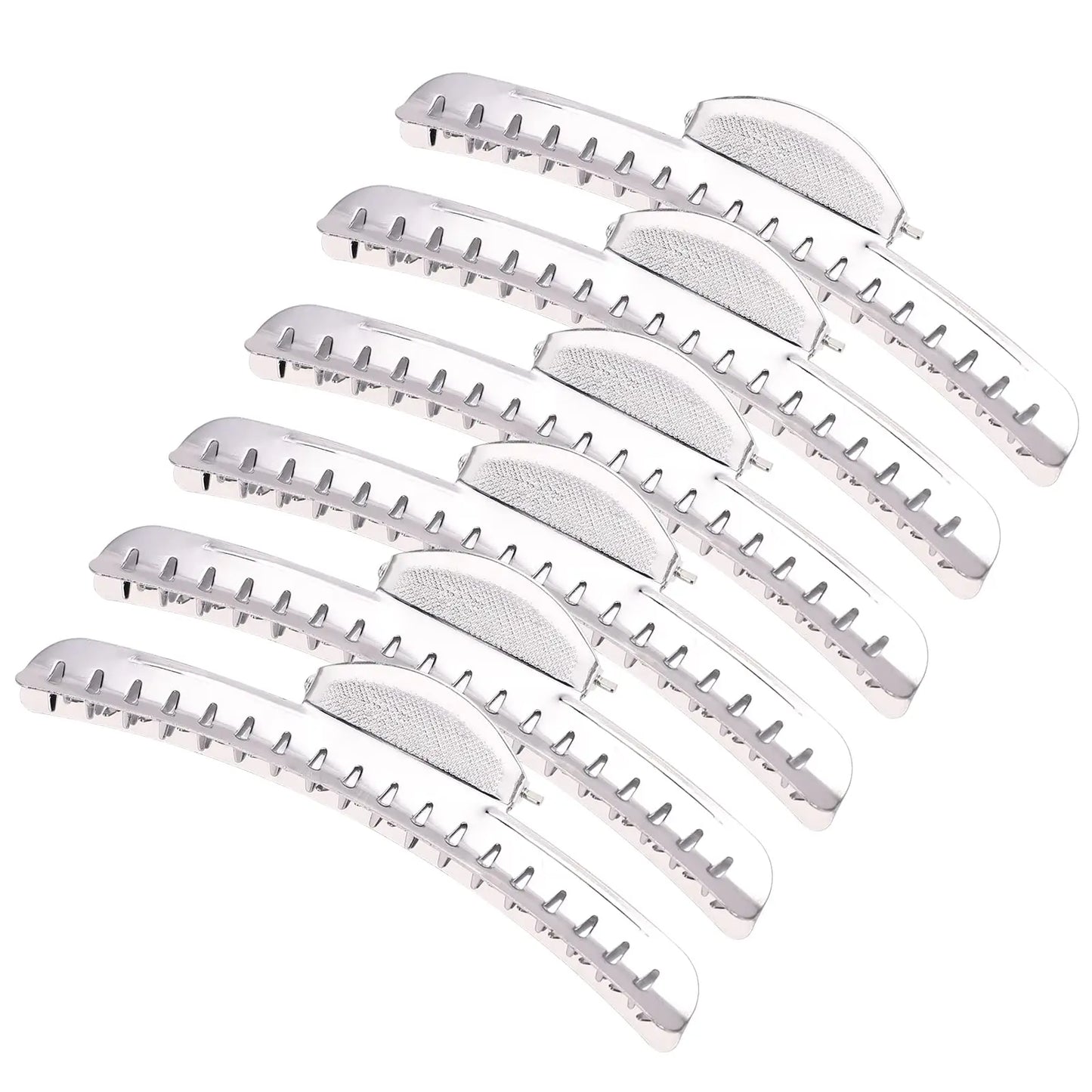 6Pcs/Set Aluminum Metal Hairdressing Hair Clip Salon Thick Haircut Partition Hairpin Barber Fixing Styling Hair Clip Accessories Peaceful Pleasures Health and Wellness white CN