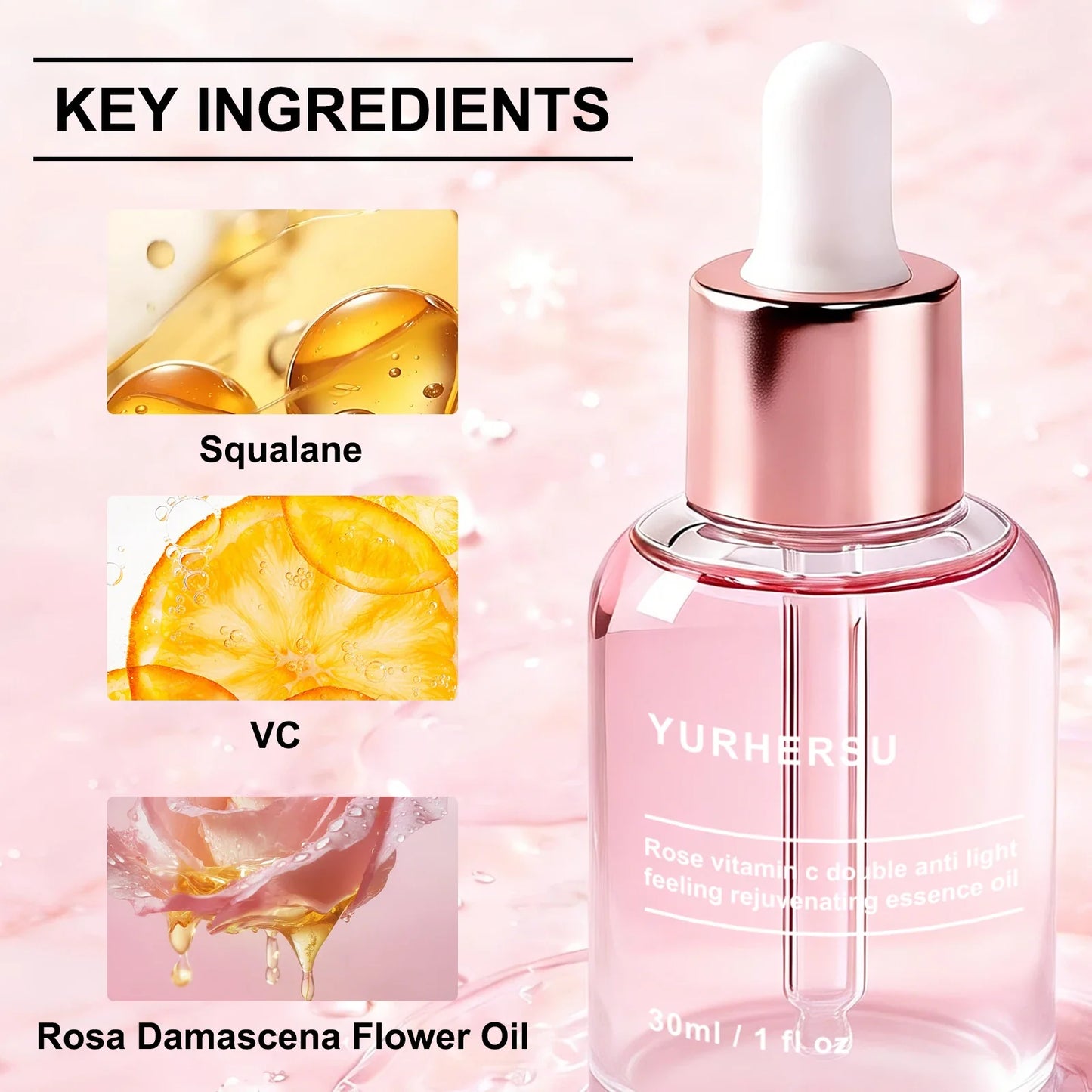 Rose Vitamin C Antioxidant Essence | Radiance Boost Face Serum