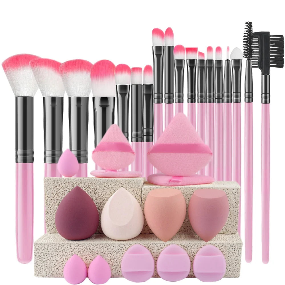 18-Piece Makeup Brush Set – Foundation, Eyeshadow & Blush