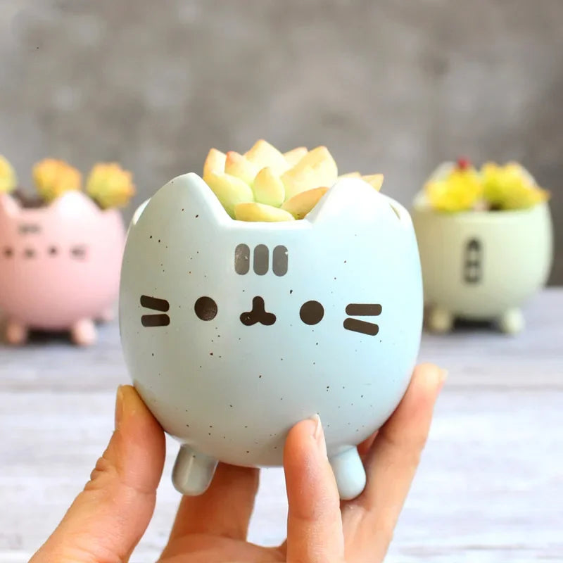 Cute Cat Ceramic Succulent Pot | Animal Planter Gift