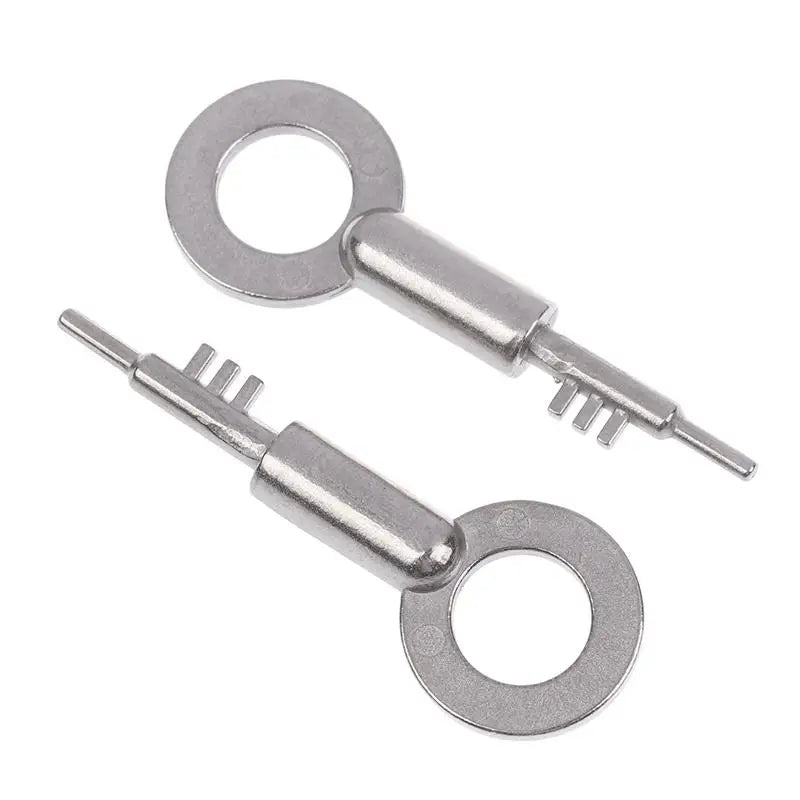 New Stainless Steel 3-Tooth Lock Key Blank Universal - Bathroom Door Keys Home Security Replacement Keys Peaceful Pleasures Health and Wellness Default Title