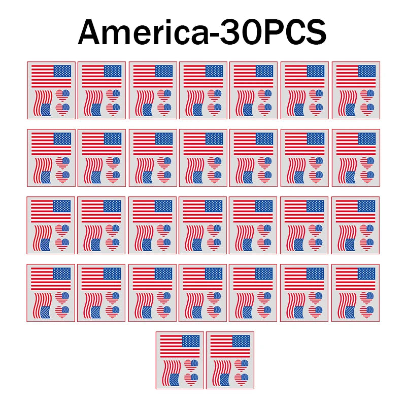Waterproof Flag Tattoo Stickers – Brazil, USA & Germany Fans