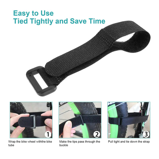 6Pcs Premium Bike Wheel Strap Fastening Cable Strap Multifunctional Bundling Belt for Bicycle Rack Carry Wheel Peaceful Pleasures Health and Wellness Default Title