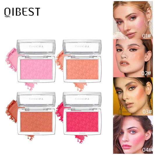 QiBest 3D Embossed Blush Palette – Peach, Pink & Coral Shades Powder Blush Palette Oasis Select