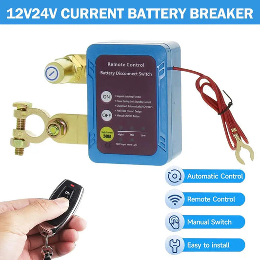 240A Remote Battery Disconnect Kill Switch 12/24V with Display Battery Disconnect Switch Peaceful Pleasures Health and Wellness
