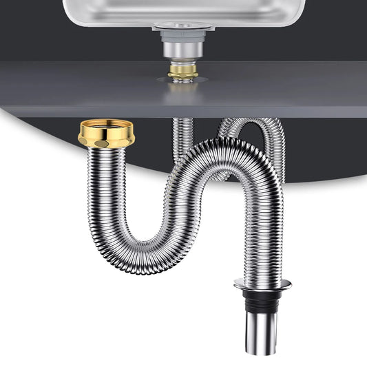 Bathroom Stainless Steel Sink Siphon Useful Waste Drain Valve Peaceful Pleasures Health and Wellness Default Title