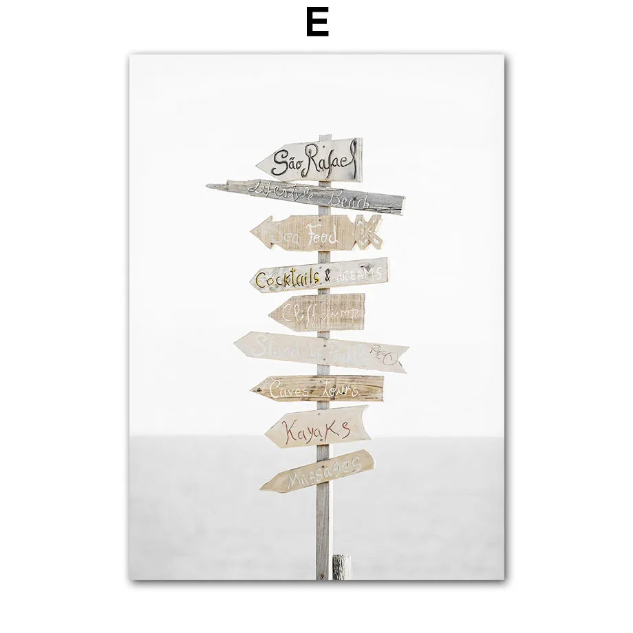Summer Beach Canvas Wall Art | Surf Landscape Beige Poster Canvas Wall Art Peaceful Pleasures Health and Wellness T80480-05 20x30cm Unframed
