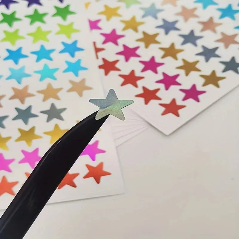 5 Sheets Bag Gold Colored Star Sticker Stamping Five Pointed