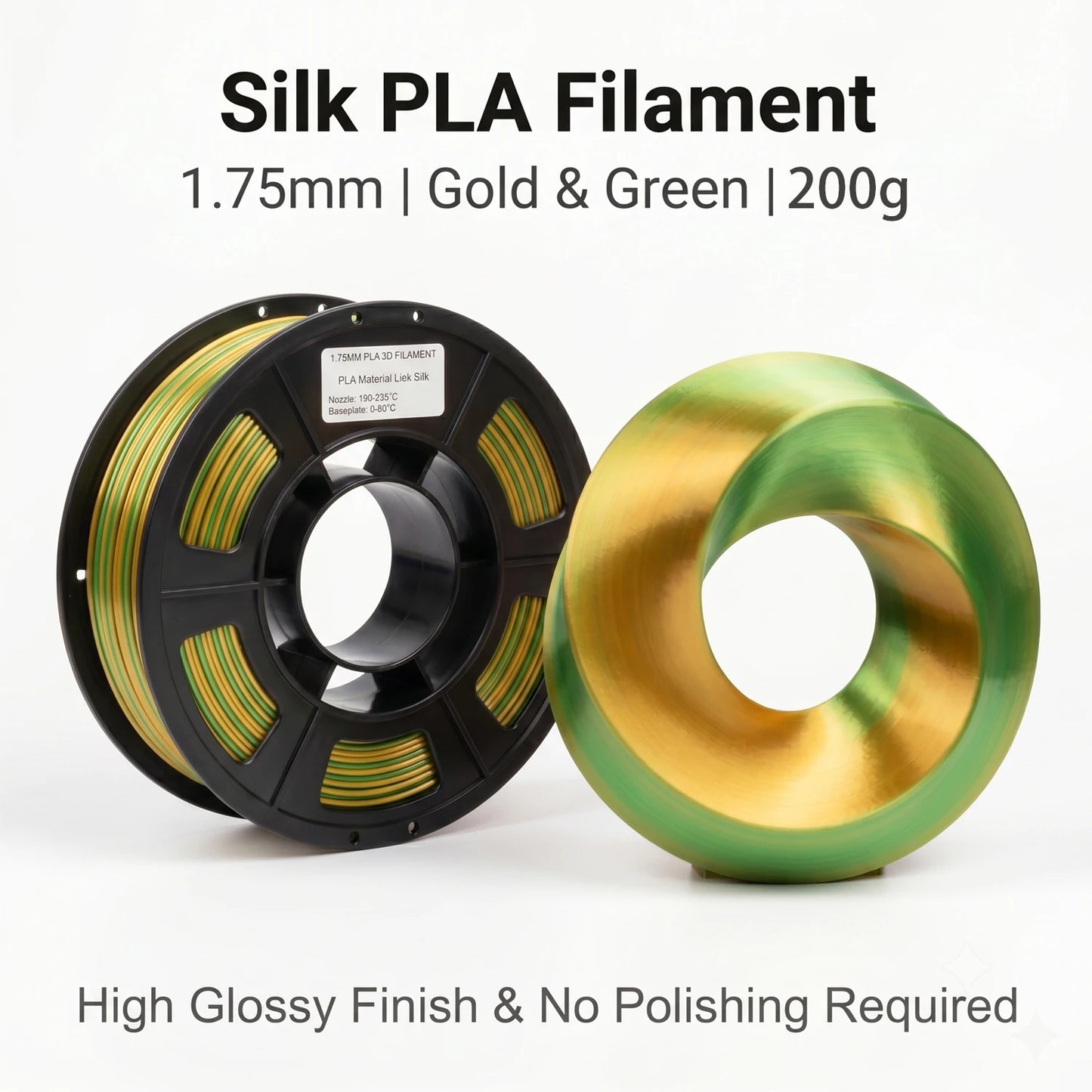 Silk PLA+ Dual Color 3D Filament 1.75mm | DINGSUN 3D Gradient