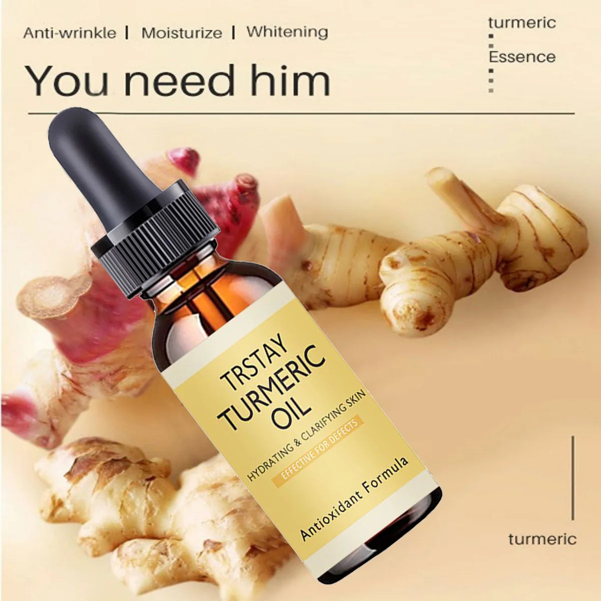 New Turmeric Oil Glow to Facial Lightening Serum For Black Brown Skin Leg Hand Body Whitening for Dark Skin beauty health Peaceful Pleasures Health and Wellness