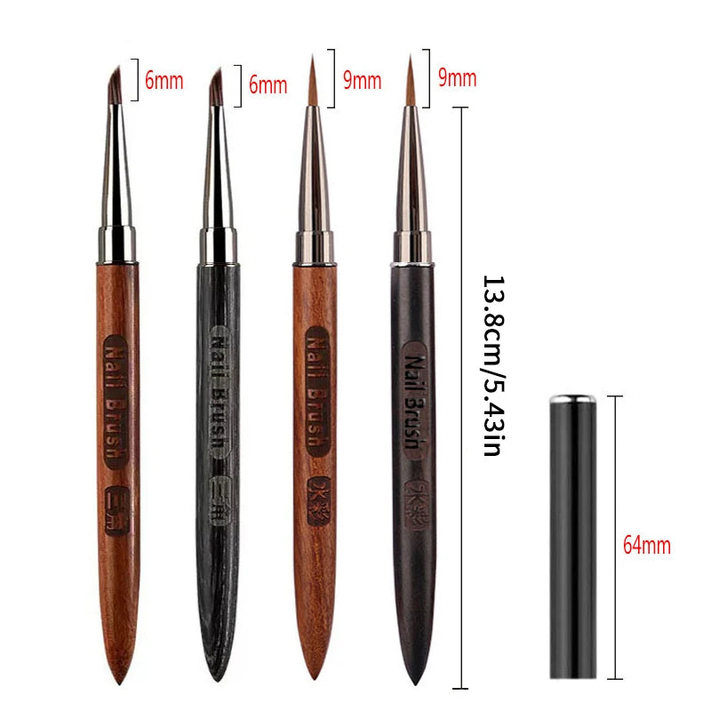 Acrylic Nail Art Liner Brush Grid Stripes Wood Handle Triangular Petal Nail Brush Flower Painting Drawing Pen DIY Manicure Tool Peaceful Pleasures Health and Wellness