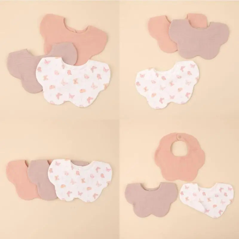 3-Pack Soft Cotton Baby Drool Bibs | Newborn Burp Cloth Set