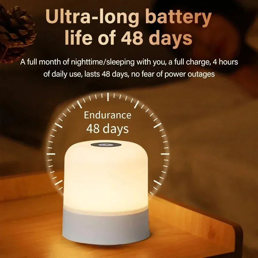 Dimmable Touch Night Light Rechargeable Remote Control Night Light RGB Table Lamp Ambient Light for Bedroom Living Room Peaceful Pleasures Health and Wellness