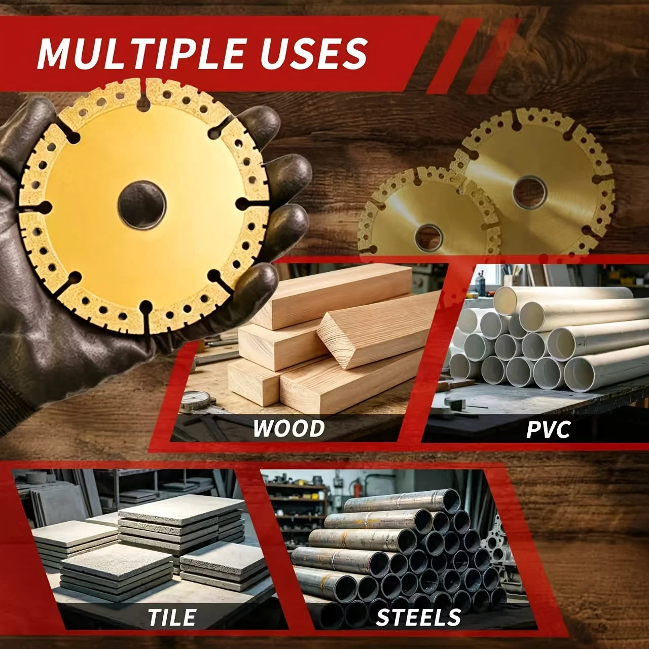 Vacuum Brazed Diamond Yellow Saw Blade Steel Metal Stone Cast Iron