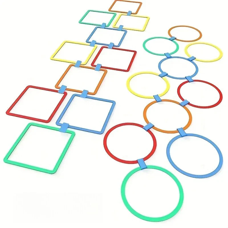 Kids Hopscotch Jump Ring Set – 10 Hoops & Connectors Outdoor