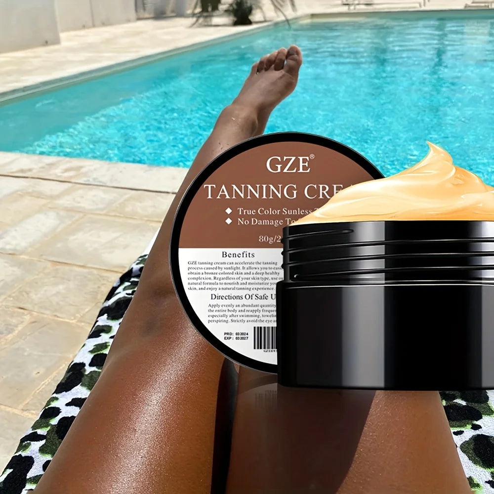 GZE Sunless Self Tanning Cream – Natural Glow Bronzer 80g Self Tanning Cream Peaceful Pleasures Health and Wellness