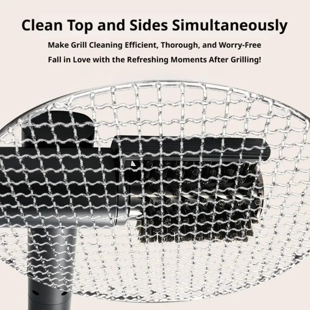 180° Rotatable Head Deep Electric Cleaning Grill Brush Heavy Oil Barbecue Cleaning Grid Brush Outdoor Camping Kitchenware Tools Peaceful Pleasures Health and Wellness