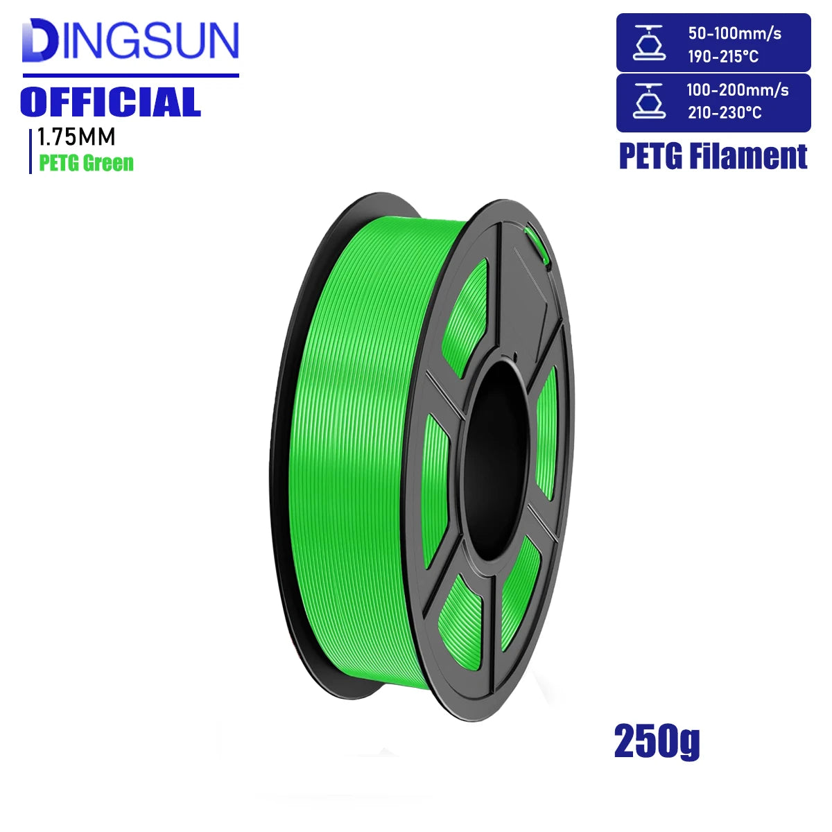 PETG Filament 1.75mm 250g/500g/1kg – Red & Green ±0.02mm
