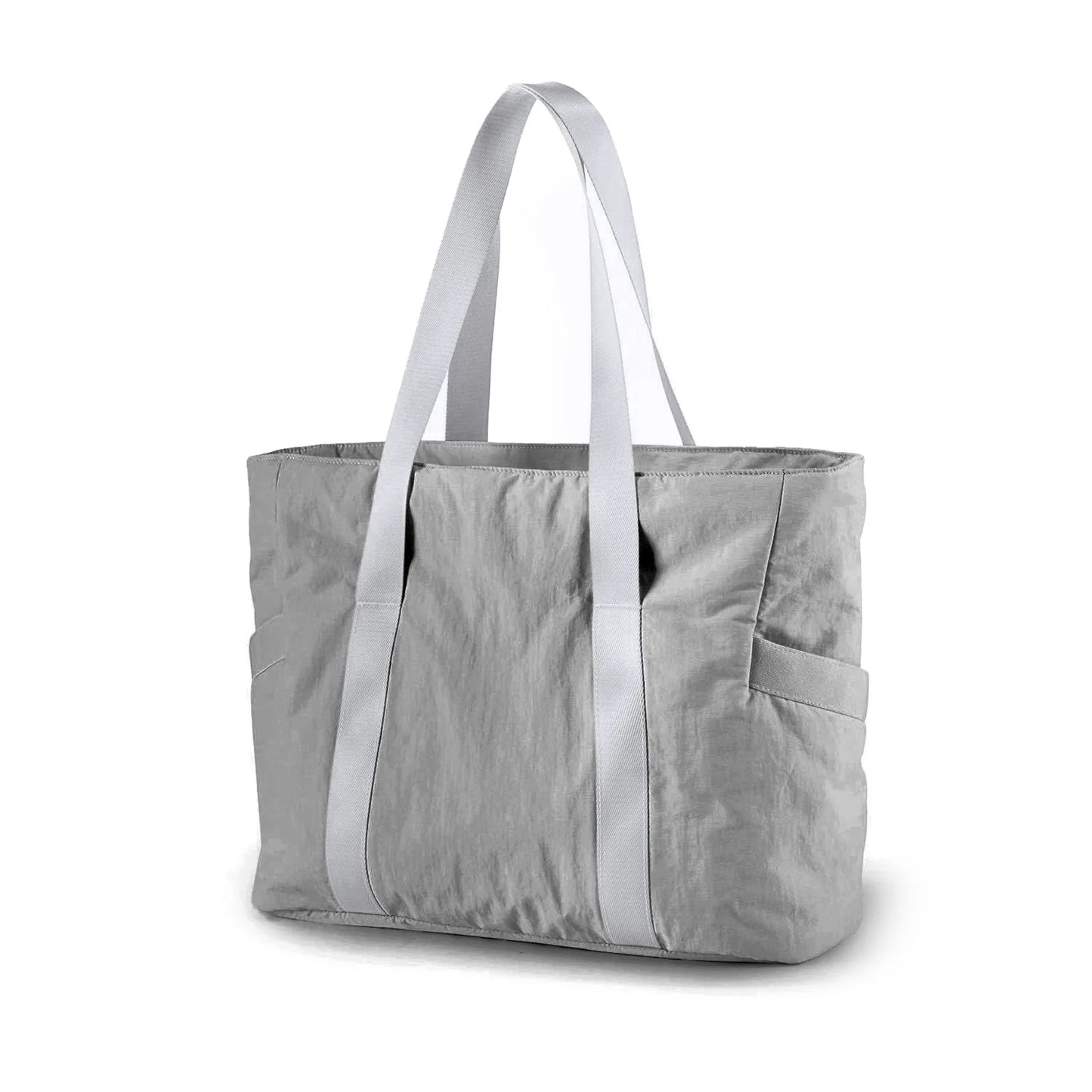 Lightweight Carry On Gymbag Nylon Cloth Crossbody Bag Top-Handle Bag for Gyms Weekend Getaway Peaceful Pleasures Health and Wellness GRAY