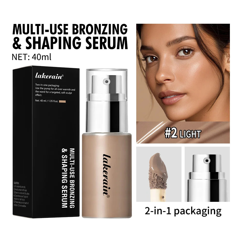 Long Lasting Foundation Serum With Bronzing Shaping Moisturizes Nourishes Skin Brighten Facial Contouring Concealer Cosmetics Peaceful Pleasures Health and Wellness 2Light