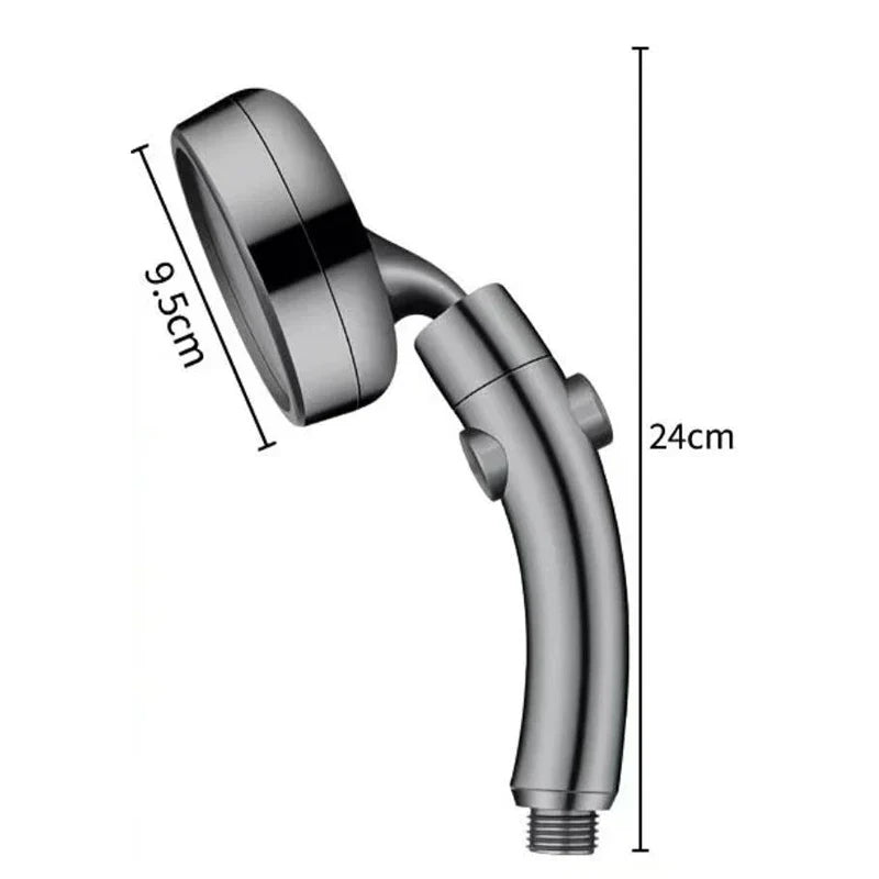 Dual Mode Handheld Shower Head with Stop Button & Booster