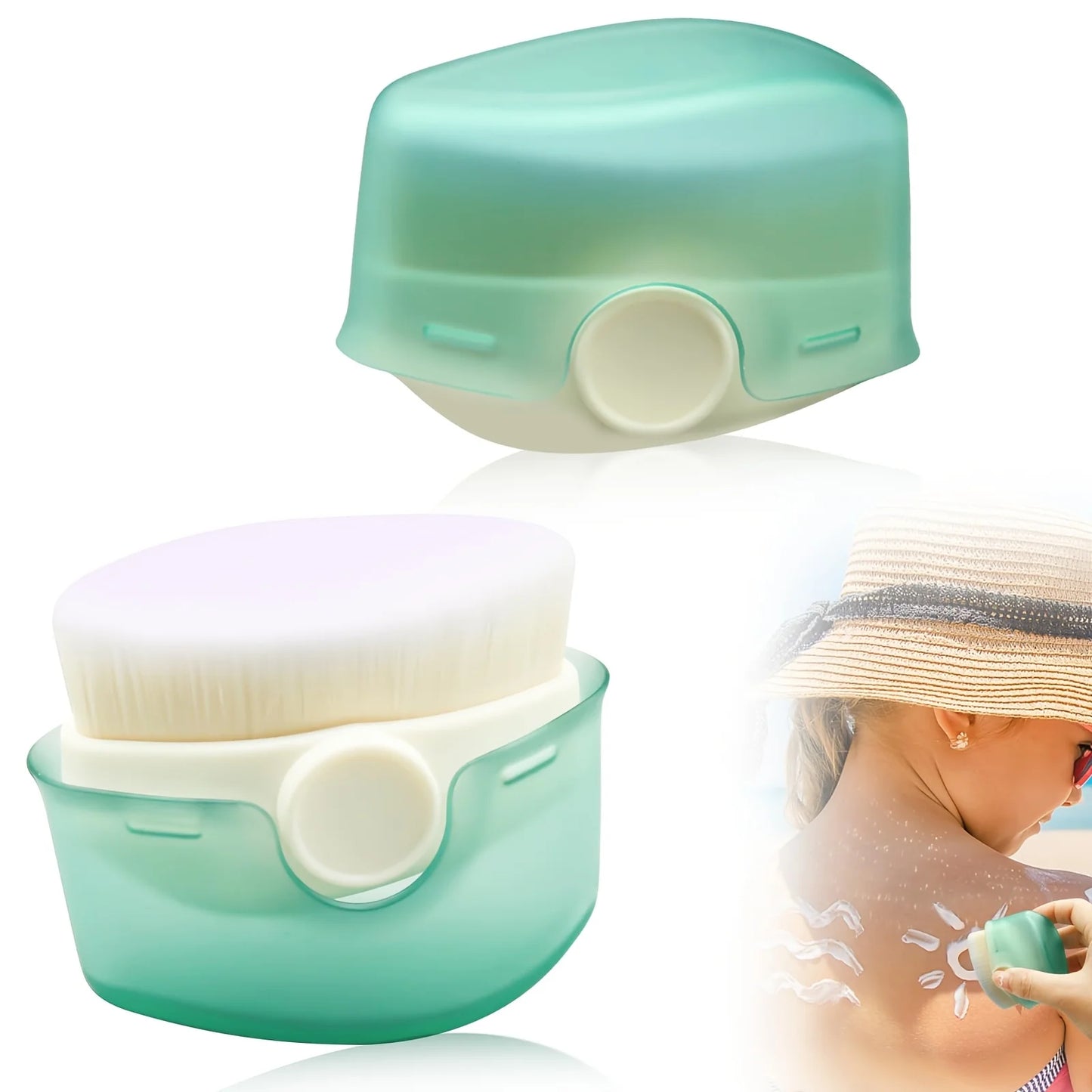 Sunscreen Application Brushes with Protective Cover,Designed for Applying Sunblock Lotion,Ideal for Outdoor Travel And Beach Use Peaceful Pleasures Health and Wellness