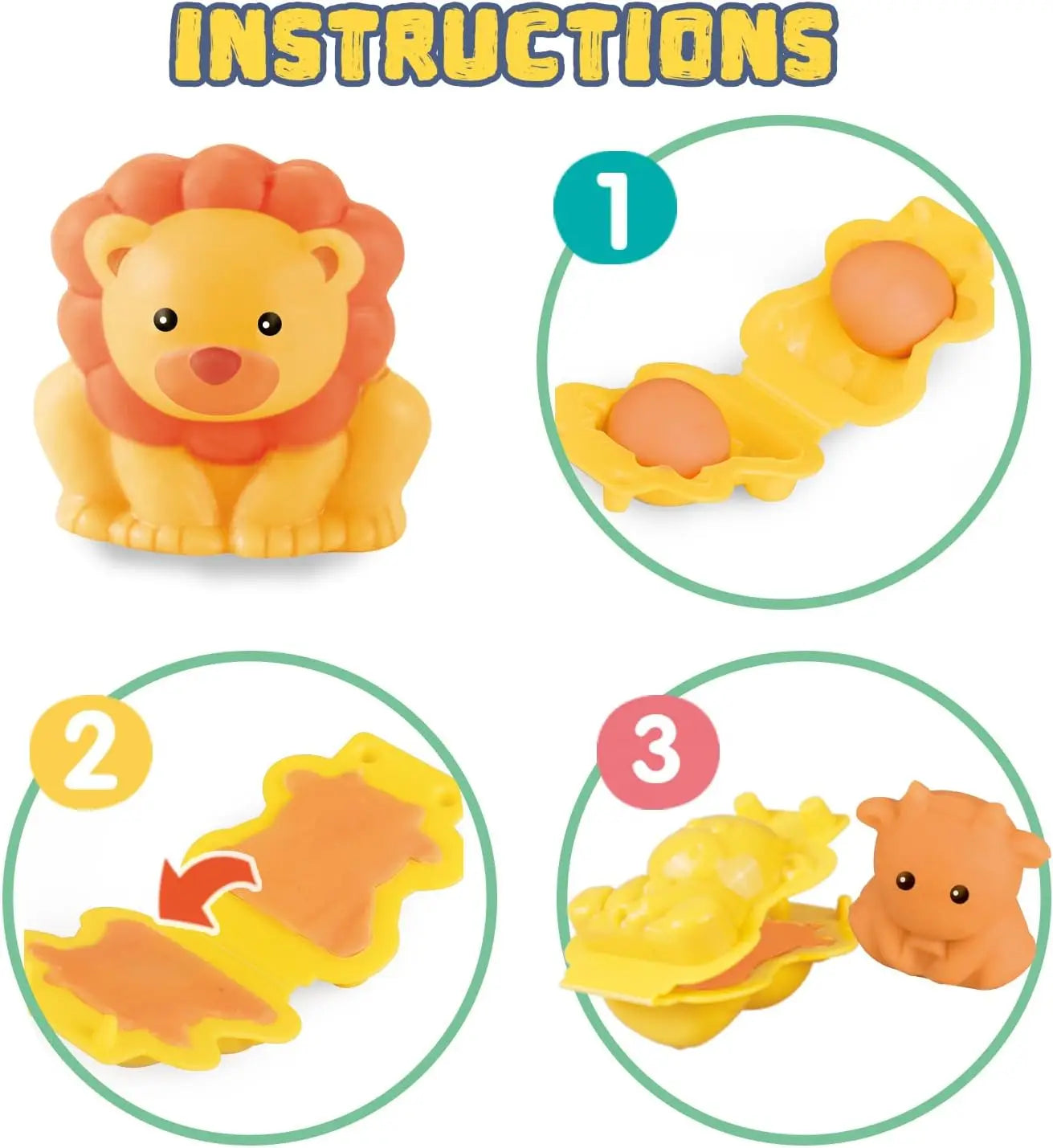 Cartoon 3D Animal Play Dough Molds DIY Creation Tools Kids Toddlers