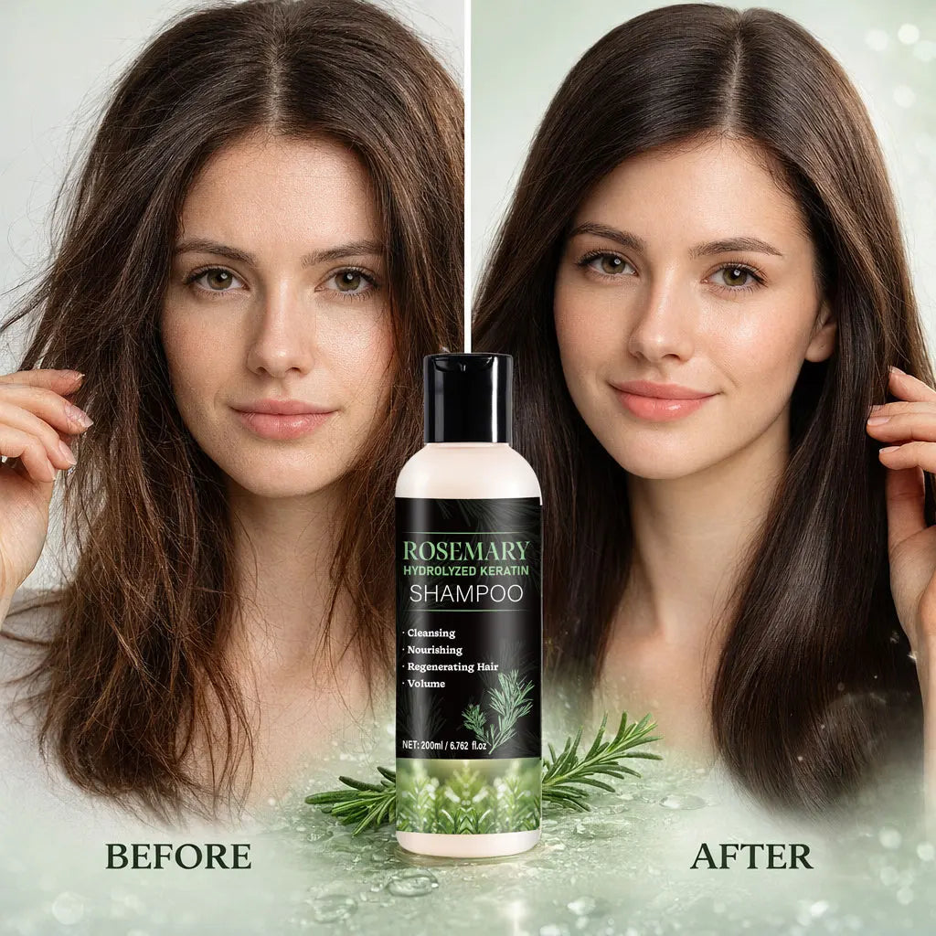 200ml Organic Rosemary Shampoo Hair Growth for Women and Men,Natural Thickening & Strengthening Shampoo with Hydrolyzed Keratin Peaceful Pleasures Health and Wellness