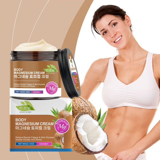 Magnesium Energy Care Cream – Coconut Body Moisturizer 60g Body Moisturizer Cream Peaceful Pleasures Health and Wellness