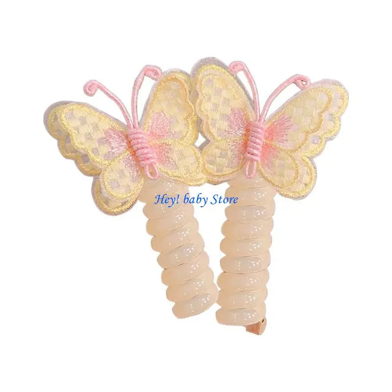 Telephone Cord Hair Ties for Girls – Coil Scrunchies 5 Colors