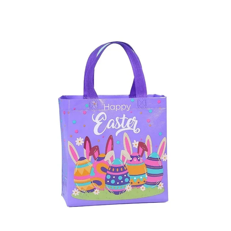 Easter Bunny Gift Bags with Handles – 50pc Non-Woven Bags