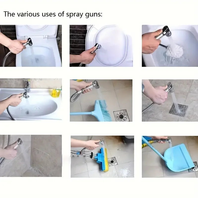 Handheld Bidet Sprayer Set with Hose & Bracket – Toilet Spray Gun