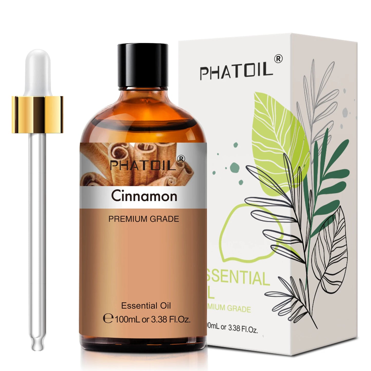 PHATOIL Aromatherapy Essential Oil For Skin Care,Diffuser,Massage & Candle Making-100ml Lavender Cinnamon Eucalyptus Aroma Oils Peaceful Pleasures Health and Wellness
