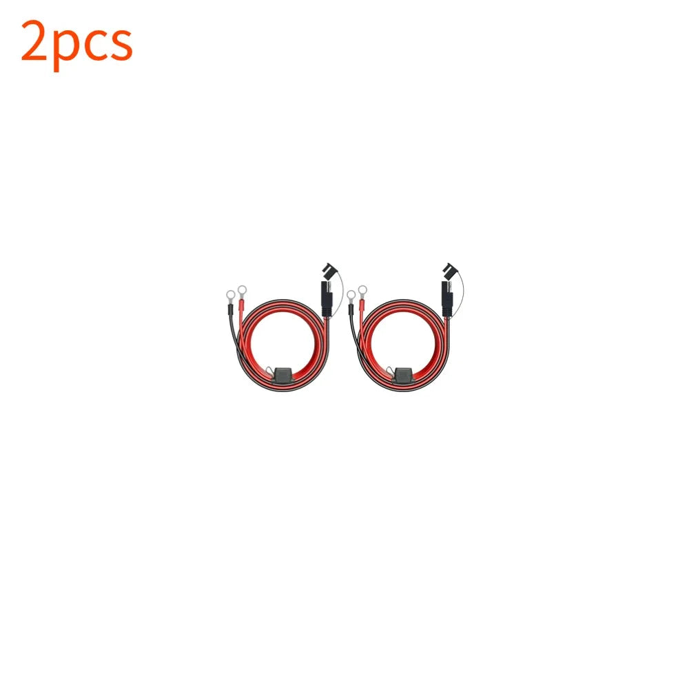 Motorcycle Battery Charger Adapter with SAE Extension Cable Peaceful Pleasures Health and Wellness 2pcs