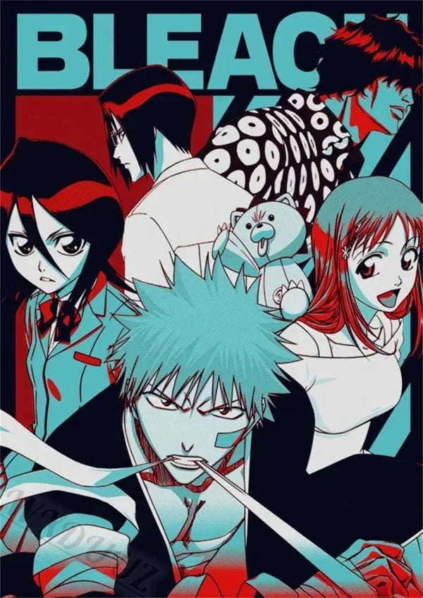 Japan Cartoon Anime Figure Bleach Comic Canvas Painting Posters and Prints Wall Art Pictures for Living Room Decoration Peaceful Pleasures Health and Wellness 6 50x70cm Unframed