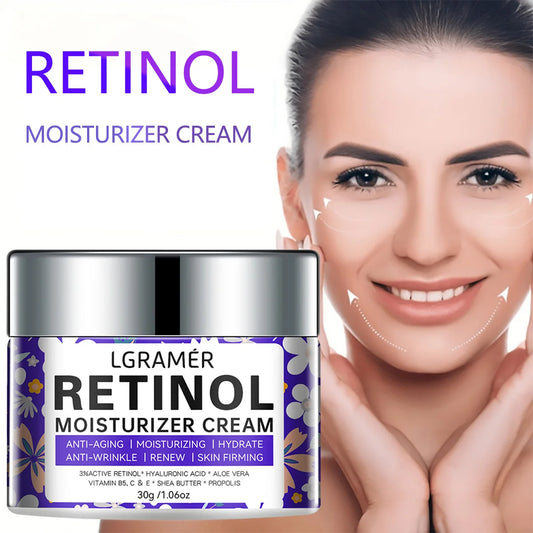 Retinol Moisturizing Face Cream Repairing Nourishing Brightening Skin Younger Facial Lifting Firming Smooth Wrinkles Skin Care Peaceful Pleasures Health and Wellness