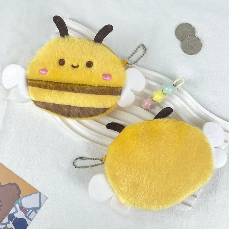 Cute Bee Plush Coin Purse – Kids Cartoon Animal Money Bag Plush Coin Purse Peaceful Pleasures Health and Wellness