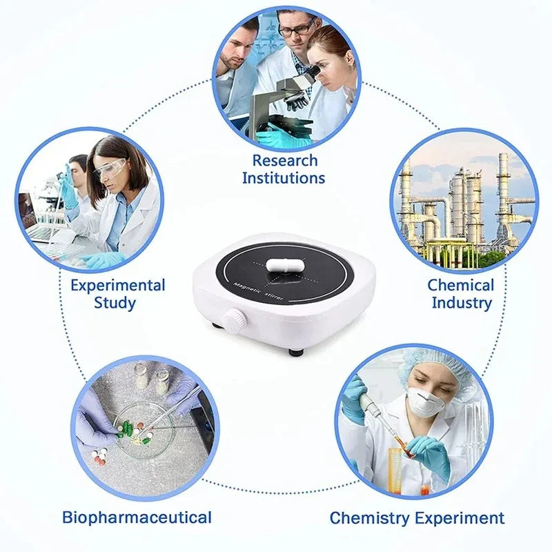 Magnetic Stirrer Mini Portable Lab Stir Mixer Plate with Stir Bar 1L 600-4000RPM for Laboratory Peaceful Pleasures Health and Wellness