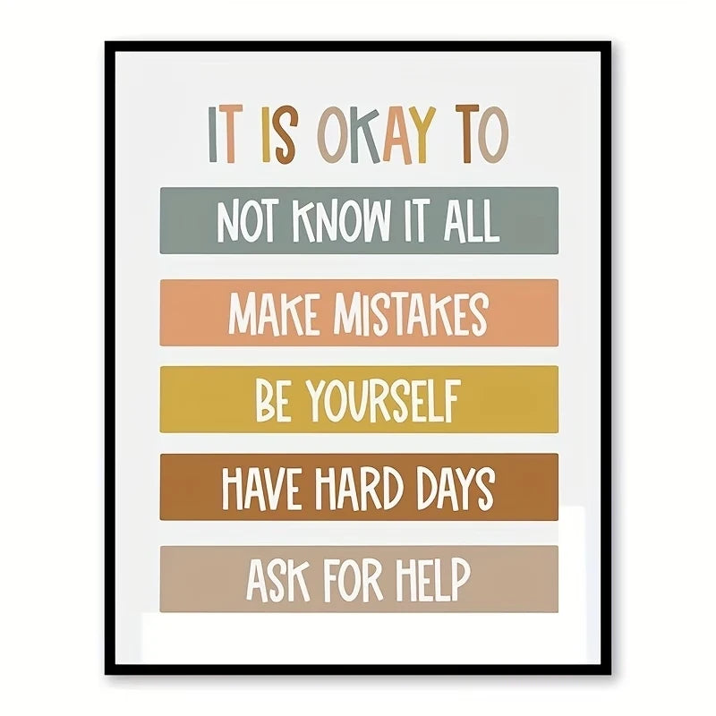 Bohemian Educational Quotes Canvas Wall Art for Kids Room