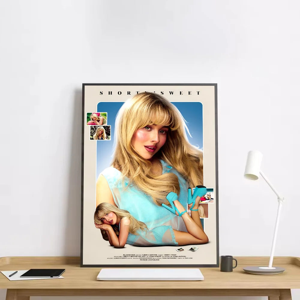 Sabrina Carpenter Portrait Poster – HD Waterproof Wall Art Decor Wall Art Poster Peaceful Pleasures Health and Wellness z14 40X50cmNoframe