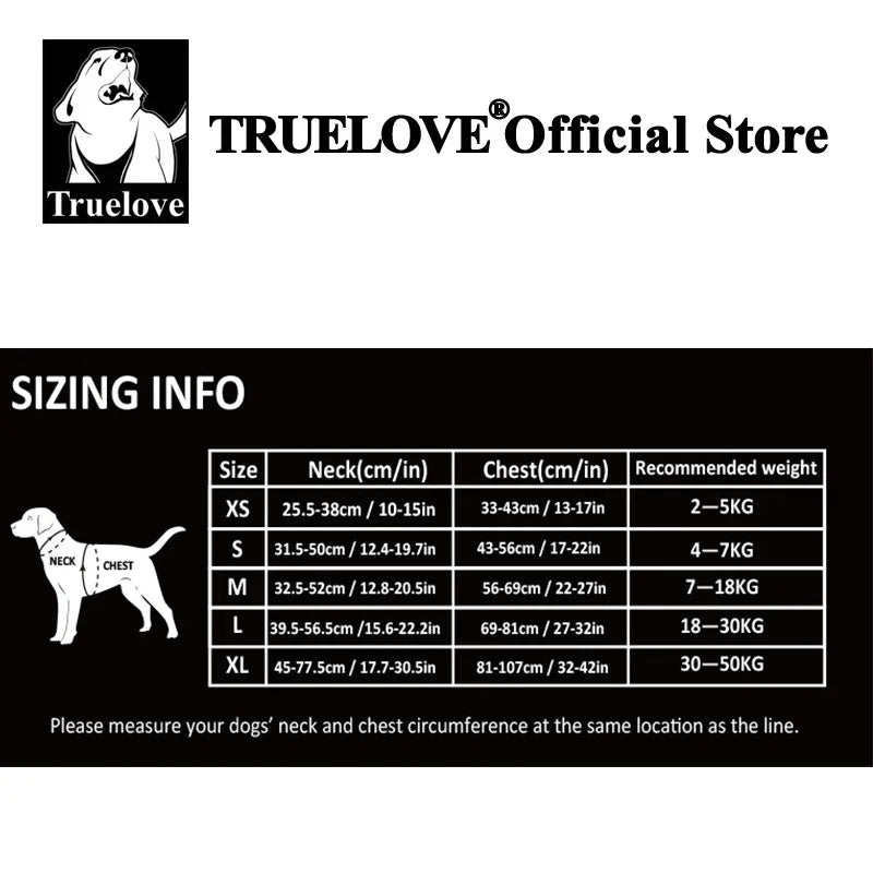 TRUE LOVE Pet Harness No Pull Nylon Reflective Dog Harness Adjustable Comfortable Control Step-in Brilliant Truelove TLH5654 Peaceful Pleasures Health and Wellness