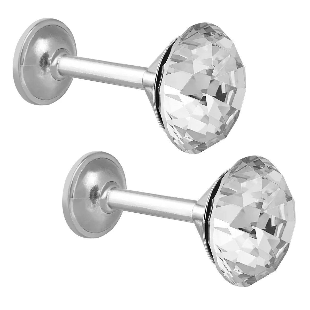 2Pcs Silver Zinc Alloy Diamond Curtain Tiebacks Elegant Shiny Big Faux Diamond Crystal Decorative Drapery Tieback for Curtains Peaceful Pleasures Health and Wellness