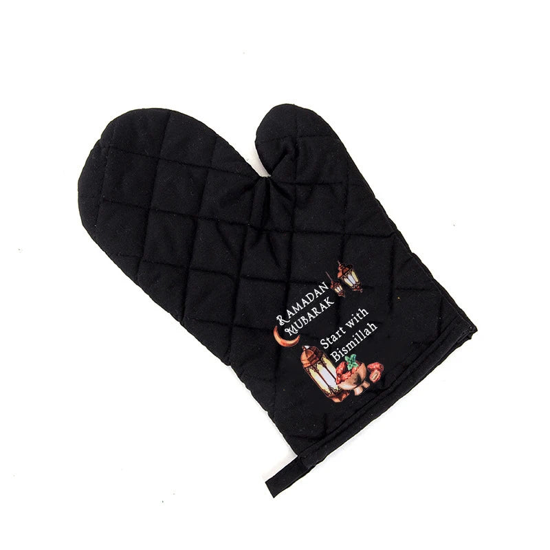 Ramadan Mubarak Kitchen Apron & Pot Holder Mitt | Eid Gift