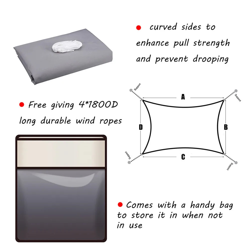 95% UV Block Waterproof Sun Shade Sail – Patio, Pool & Garden