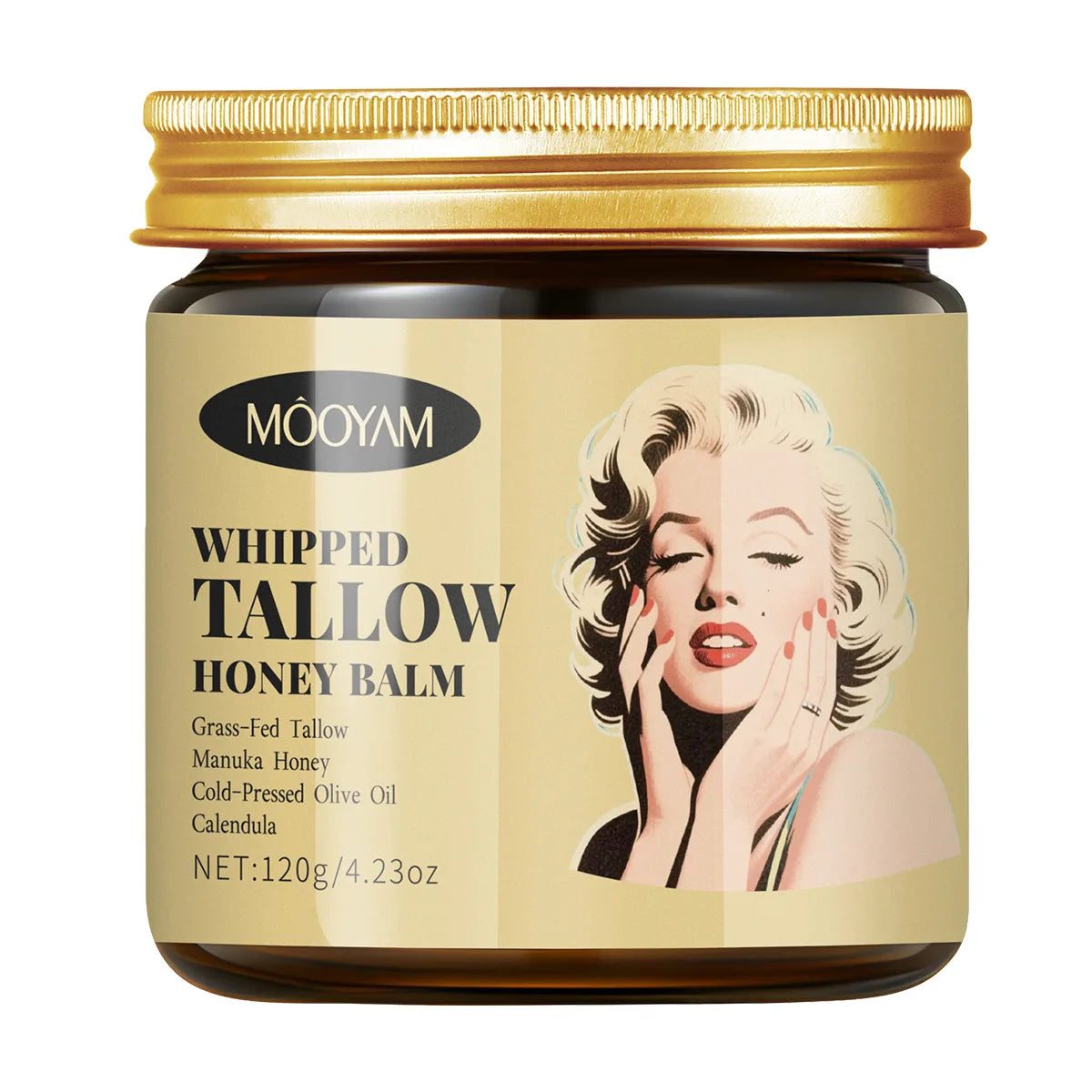120g Whipped Beef Tallow And Honey Balm Beef Tallow Face Moisturizer Face & Body Skin Care Grass Fed Grass Finished Face Cream Peaceful Pleasures Health and Wellness